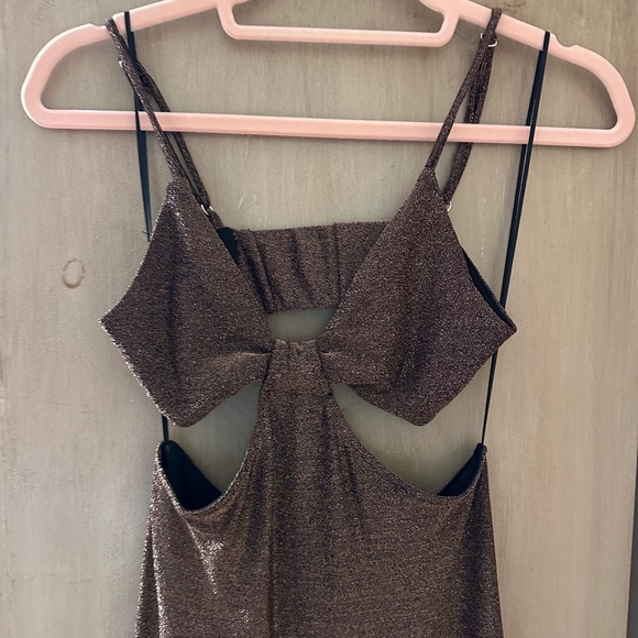Bronze Maxi Cut Out Dress from Dynamite - Picture 3 of 5